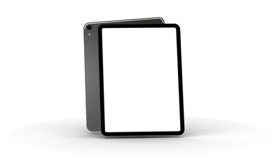 Photo 3D brandless tablet with empty screen isolated