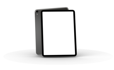 Photo 3D brandless tablet with empty screen isolated