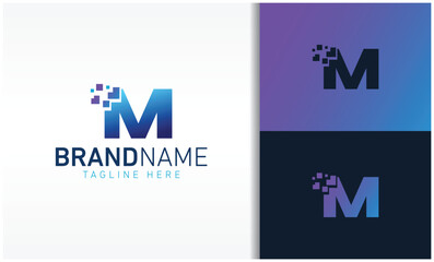 letter M pixels logo