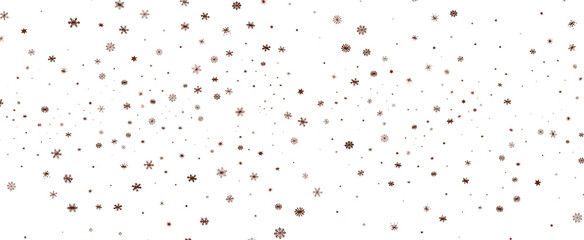 new year pattern. Christmas theme, golden openwork shiny snowflakes, star, 3D rendering.