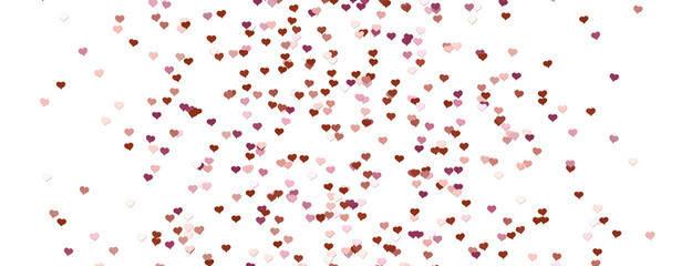 3D illustration of hearts falling