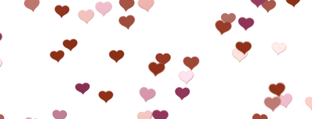 hearts on a transparent background. 3D rendering. for valentine's day and wedding. PNG Rain from hearts.