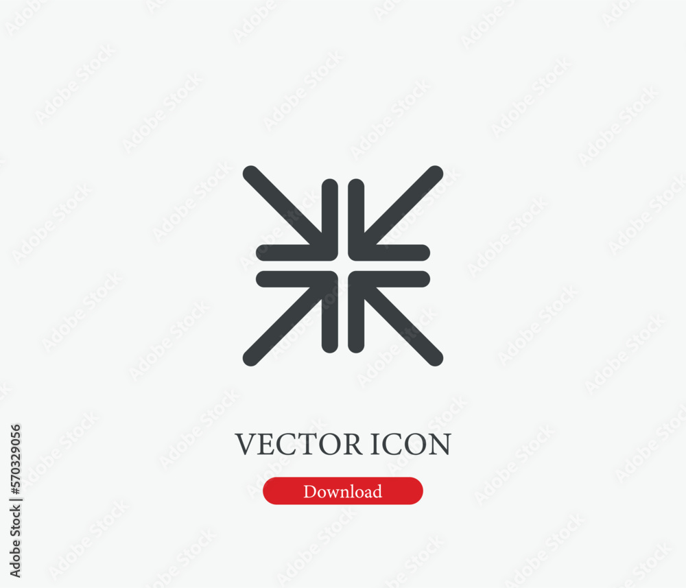 Poster arrow vector icon. editable stroke. symbol in line art style for design, presentation, website or mo