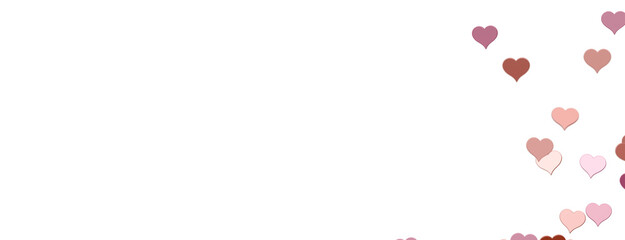 hearts on a transparent background. 3D rendering. for valentine's day and wedding. PNG Rain from hearts.