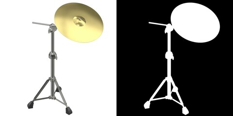 3D rendering illustration of a crash cymbal