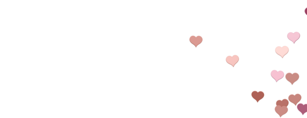 Falling red and pink hearts isolated on transparent background. Valentine’s day design