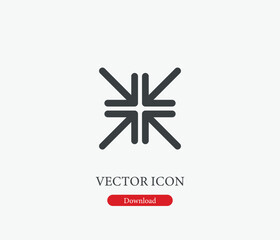 Arrow vector icon. Editable stroke. Symbol in Line Art Style for Design, Presentation, Website or Mobile Apps Elements, Logo.  Minimize symbol illustration. Pixel vector graphics - Vector