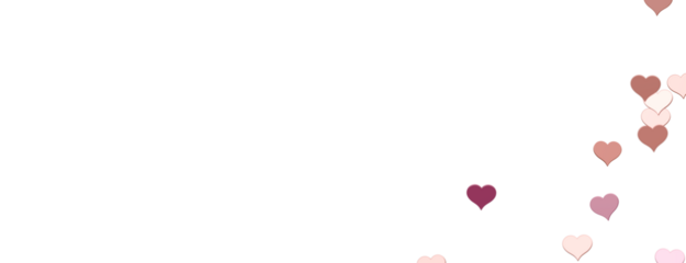 Falling red and pink hearts isolated on transparent background. Valentine’s day design