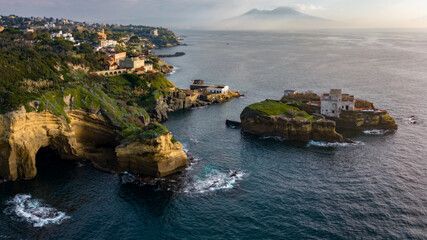 Isola la Gaiola with Vesuvius and the sea