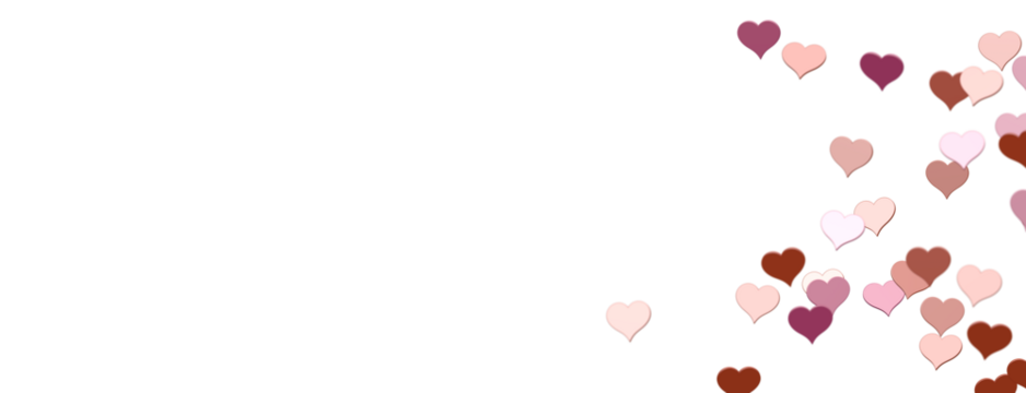 hearts on a transparent background. 3D rendering. for valentine's day and wedding. PNG Rain from hearts. - Powered by Adobe