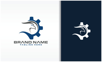 Eagle and gear logo