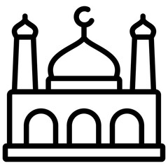 mosque ilustration with outline