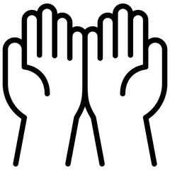 prayer ilustration with outline