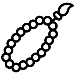 tasbih ilustration with outline