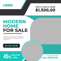 Real estate social media post bundle design, Modern Real Estate social media post Template, Real estate social media post web banner template design