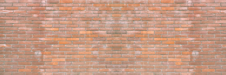 Blind Red and brown brick wall in sunlit. Empty brown brick wall textured background.