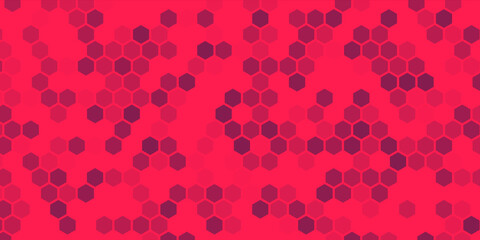 Random hexagonal cells seamless texture. Honeyed cell grid texture and geometric hive honeycombs. Abstract vector illustration.