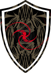 Phoenix Resurrection, abstract. Coat of arms, emblem, shield, tattoo design
