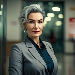 Obraz premium Professional Business Old Woman Entrepreneur.Generative AI