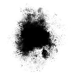 Minimalist watercolor splash, stain or smudge painting, brush stroke paint isolated object with transparent background, overlay square graphic illustration for social media posts