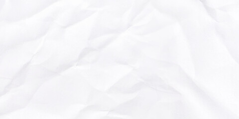Clean white paper, wrinkled, abstract background. Paper texture Crumpled White. Top view.