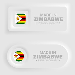 Made in Zimbabwe neumorphic graphic and label.