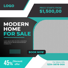 Real estate social media post bundle design, Modern Real Estate social media post Template, Real estate social media post web banner template design