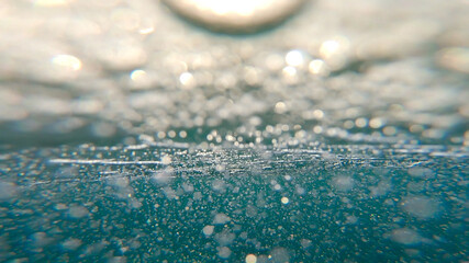 water drops on the glass water bubbles abstract in water 
