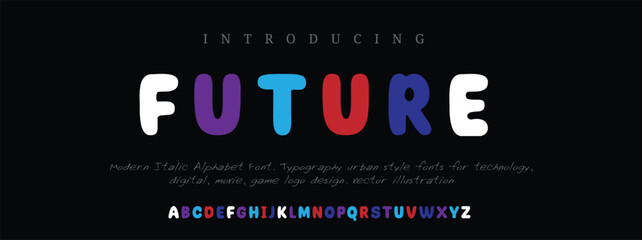 future,Abstract modern urban alphabet fonts. Typography sport, game, technology, fashion, digital, future creative logo font. vector illustration
