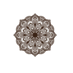 Circular pattern in mandala shape for Henna, Mehndi, tattoo, decoration. Decorative ornament in ethnic oriental style. Coloring book page.