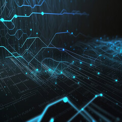Fototapeta premium Inflows of big data visualization with futuristic background. Ai generative.