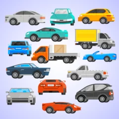 Stickers pour porte Course de voitures car collection with side view