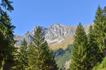 Obraz premium View of the mountain region Nordkette near Innsbruck in Austria