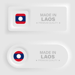 Made in Laos neumorphic graphic and label.