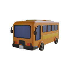 3d illustration Yellow transport vehicles for transporting passengers to their destinations. or deliver products to customers