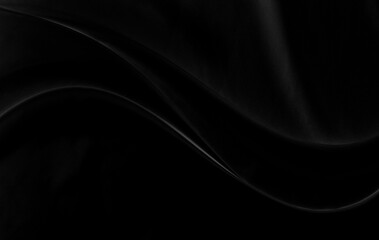 Black gray satin dark fabric texture luxurious shiny that is abstract silk cloth background with patterns soft waves blur beautiful.