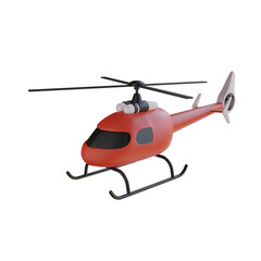 3d illustration red helicopter for transport or travel