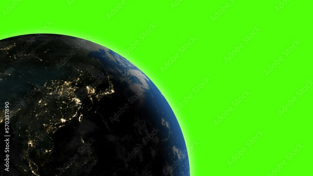 Sticker planet earth rotation - computer generated animation. night to day change. realistic world globe mov