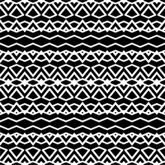 Vector geometric ornament in ethnic style. Seamless pattern with  abstract shapes,Black and white color. Repeating pattern for decor, textile and fabric.