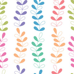 Vector branch with leaves seamless pattern background. Perfect for fabric, scrapbooking, and wallpaper projects. 