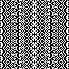 Vector geometric ornament in ethnic style. Seamless pattern with  abstract shapes,Black and white color. Repeating pattern for decor, textile and fabric.