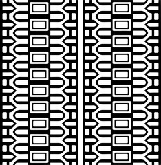 Vector geometric ornament in ethnic style. Seamless pattern with  abstract shapes,Black and white color. Repeating pattern for decor, textile and fabric.