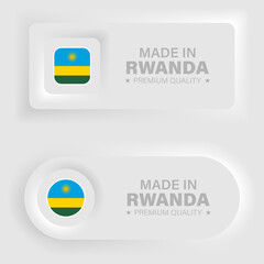 Made in Rwanda neumorphic graphic and label.