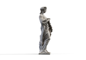 Woman Sculpture 3d isolate rendering on transparent background
