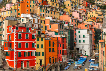 Fototapeta na wymiar Riomaggiore, Italy in Cinque Terre