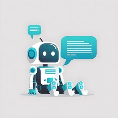 Cute AI chat bot illustration