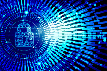 2d illustration Safety concept: Closed Padlock on digital background
