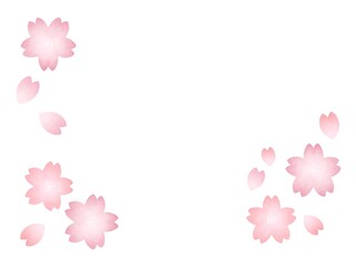 背景　手描き風　桜イラスト