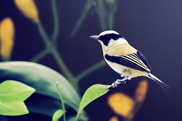 Fototapeta premium Little bird nature beauty wonder creation abstraction background, Generative AI