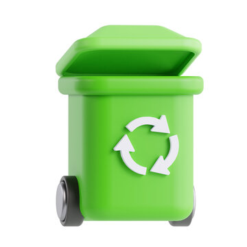 3d trash and recycle icon